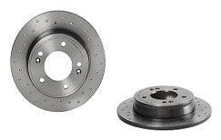 08.C172.2X Rear, Driver or Passenger Side Brake Disc, Cross-Drilled, Solid, 5 Lugs, 262 mm, Xtra Series