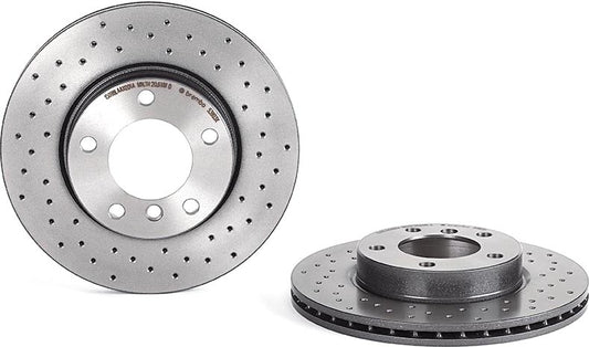 09.5390.3X Front, Driver or Passenger Side Brake Disc, Cross-Drilled, Vented, 5 Lugs, 286 mm, Xtra Series