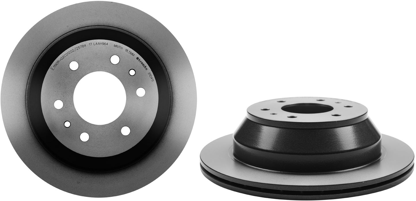 09.9104.11 Rear Brake Disc, Plain Surface, Vented, 6 Lugs, 325 mm, Premium UV Coated Series