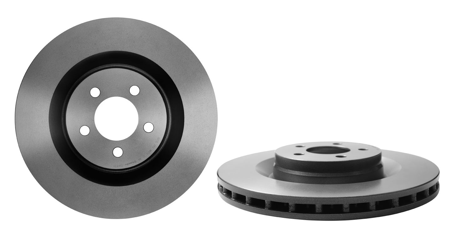 09.A183.11 Front, Driver or Passenger Side Brake Disc, Plain Surface, Vented, 5 Lugs, 360 mm, Premium UV Coated Series