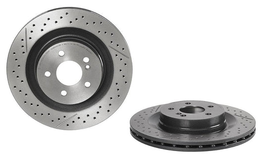09.A326.11 Rear Brake Disc, Cross-drilled and Slotted, Vented, 5 Lugs, 330 mm, 6.3L, 8Cyl, Premium UV Coated Series