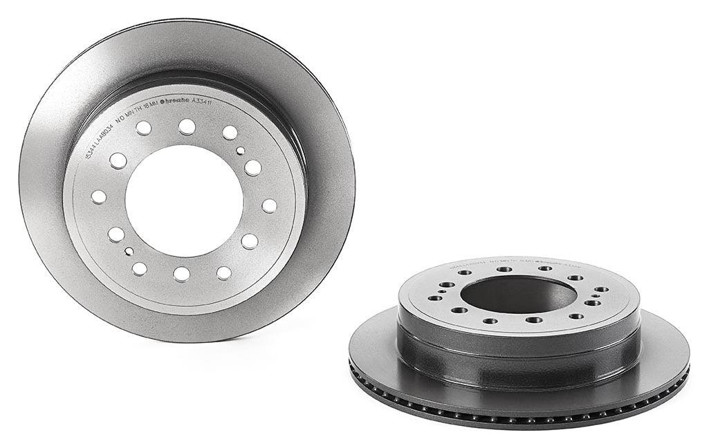 09.A334.11 Rear Brake Disc, Plain Surface, Vented, 6 Lugs, 312 mm, Premium UV Coated Series
