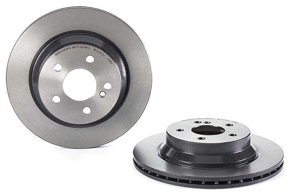 09.A358.11 Rear, Driver or Passenger Side Brake Disc, Plain Surface, Vented, 5 Lugs, 300 mm, Premium UV Coated Series