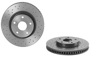09.A417.1X Front, Driver or Passenger Side Brake Disc, Cross-Drilled, Vented, 5 Lugs, 296 mm, Xtra Series