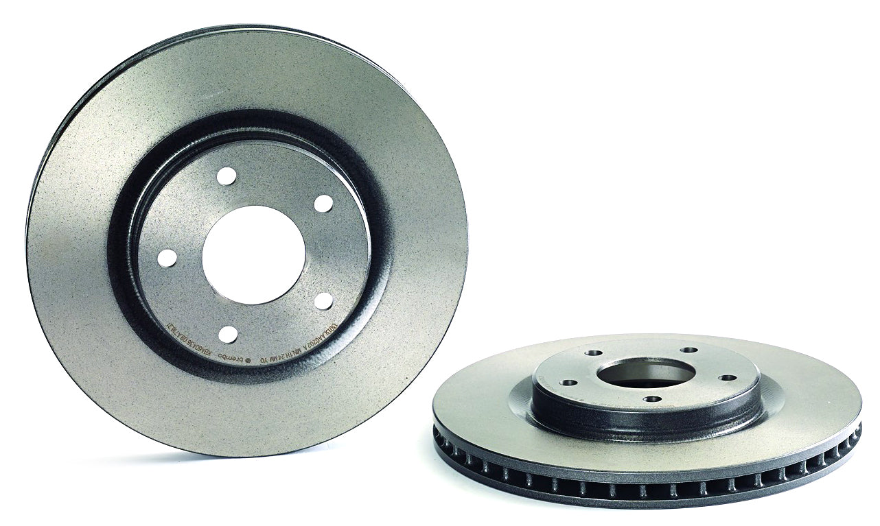 09.A716.21 Front, Driver or Passenger Side Brake Disc, Plain Surface, Vented, 5 Lugs, 296 mm, Premium UV Coated Series