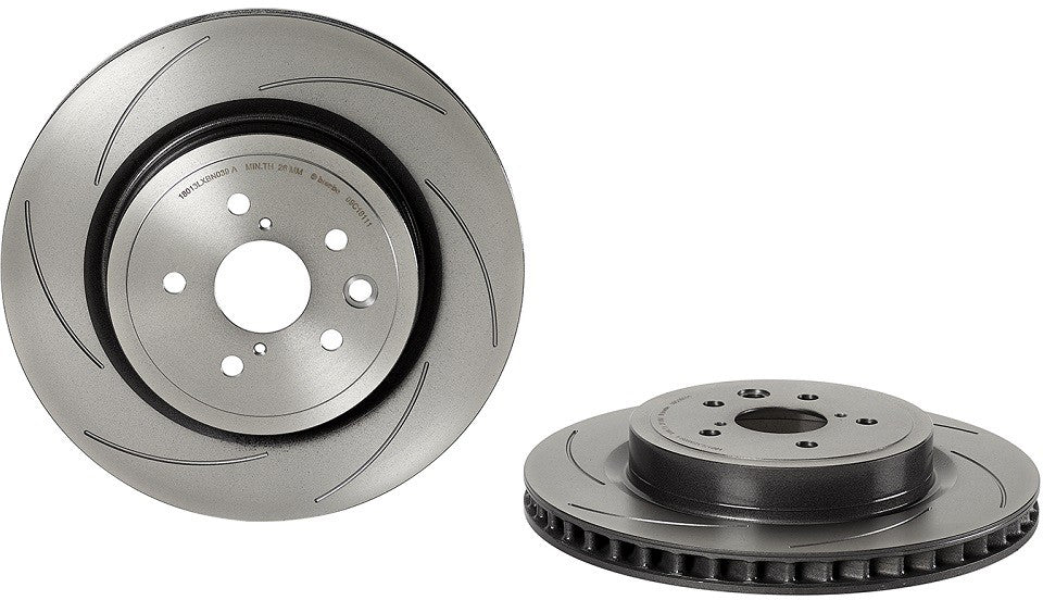 09.C181.11 Rear, Driver Side Brake Disc, Slotted, Vented, 5 Lugs, 345 mm, 5.0L, 8Cyl, Premium UV Coated Series