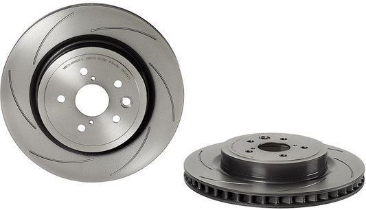 09.C181.11 Rear, Driver Side Brake Disc, Slotted, Vented, 5 Lugs, 345 mm, 5.0L, 8Cyl, Premium UV Coated Series