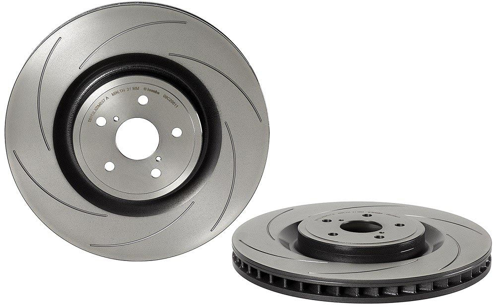 09.C266.11 Front, Driver Side Brake Disc, Slotted, Vented, 5 Lugs, 380 mm, 5.0L, 8Cyl, Premium UV Coated Series