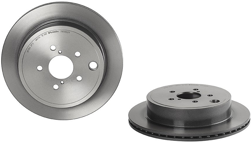 09.C662.11 Rear, Driver or Passenger Side Brake Disc, Plain Surface, Vented, 5 Lugs, 290 mm, Premium UV Coated Series
