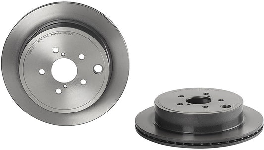 09.C662.11 Rear, Driver or Passenger Side Brake Disc, Plain Surface, Vented, 5 Lugs, 290 mm, Premium UV Coated Series