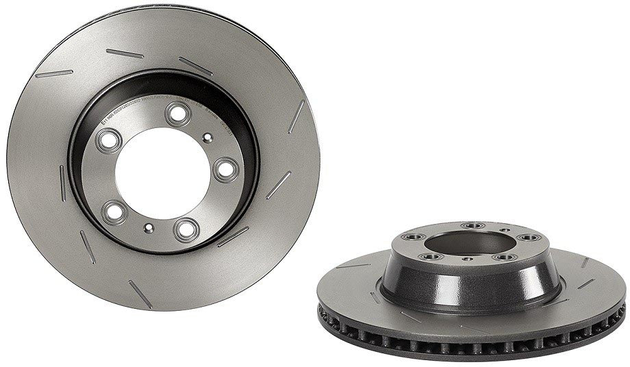 09.C878.31 Rear, Passenger Side Brake Disc, Slotted, Vented, 5 Lugs, 330 mm, Premium UV Coated Series