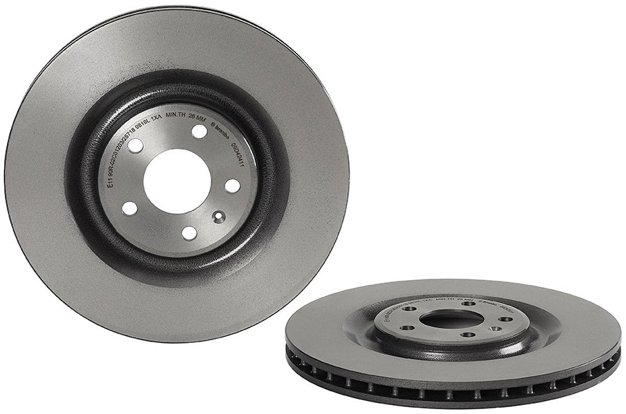09.D424.11 Rear, Driver or Passenger Side Brake Disc, Plain Surface, Vented, 5 Lugs, 350 mm, Premium UV Coated Series