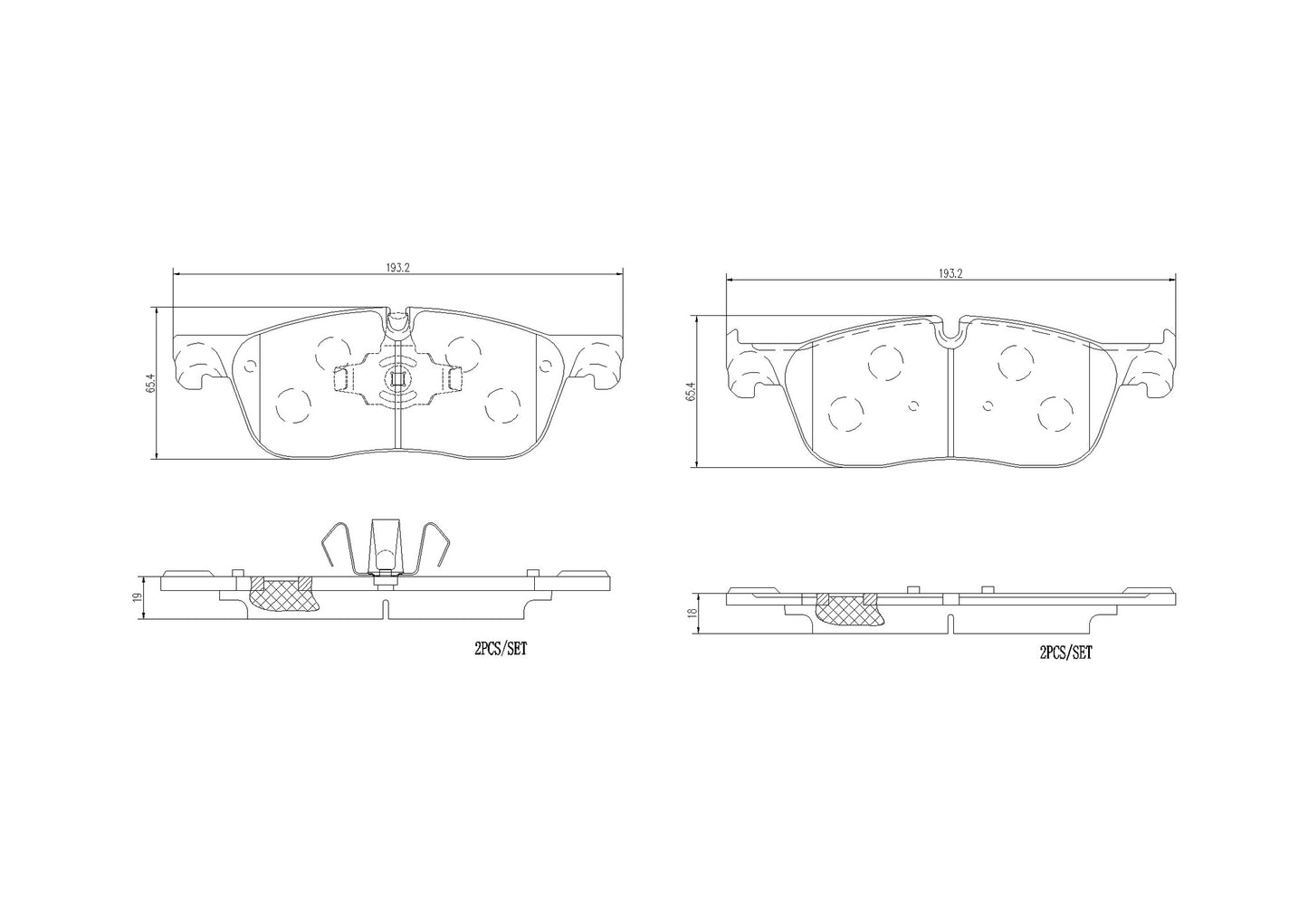P36035N Front NAO Series Ceramic Brake Pad Set