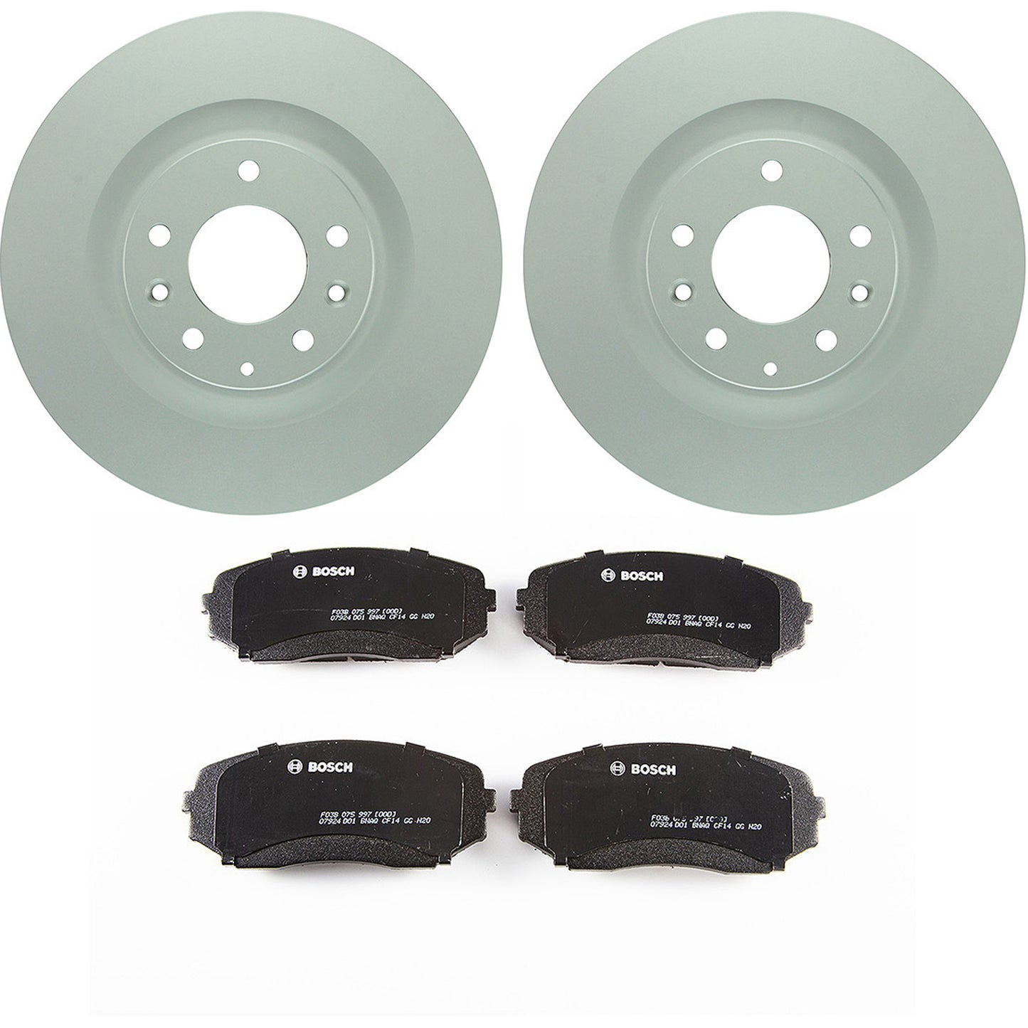 C1258340915 Комплект из 2 передних тормозных дисков и колодок, серия QuietCast 319,8 мм, включает в себя (1) комплект тормозных колодок и (2) тормозных диска