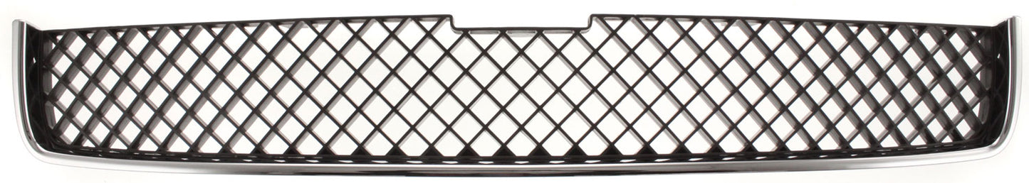 Front, Upper Bumper Grille, Chrome Shell with Textured Gray Insert