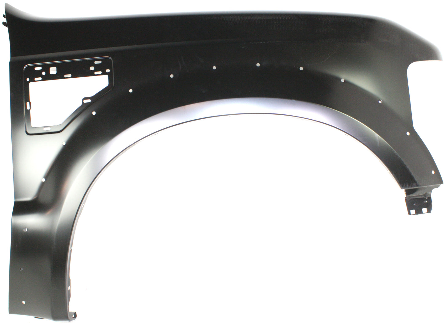 Front, Passenger Side Fender, with Provisions For Emblem and Nameplate Base, For Models with Wheel Opening Molding Holes