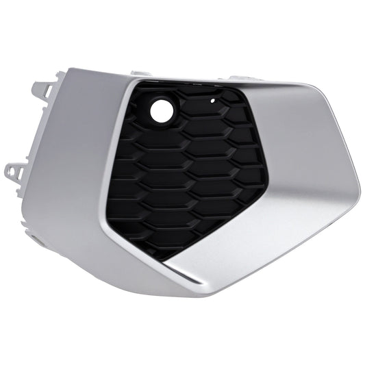 Front, Passenger Side Bumper Grille, Silver Shell with Black Insert