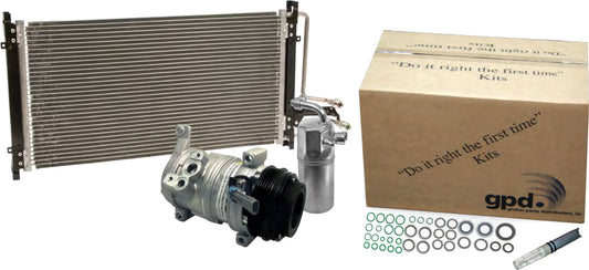 9613272A 5-Piece Kit A/C Compressor, With Clutch, 4-Groove Pulley, 5.3L, 8Cyl Includes (1) A/C Compressor, (1) A/C Accumulator, (1) A/C Expansion Valve, (1) A/C O-Ring and Gasket Seal Kit and (1) A/C Condenser