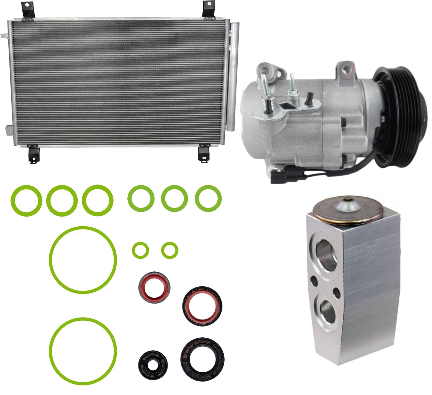 9642563A A/C Compressor, With Clutch, 6-Groove Pulley, 3.5L, 6Cyl