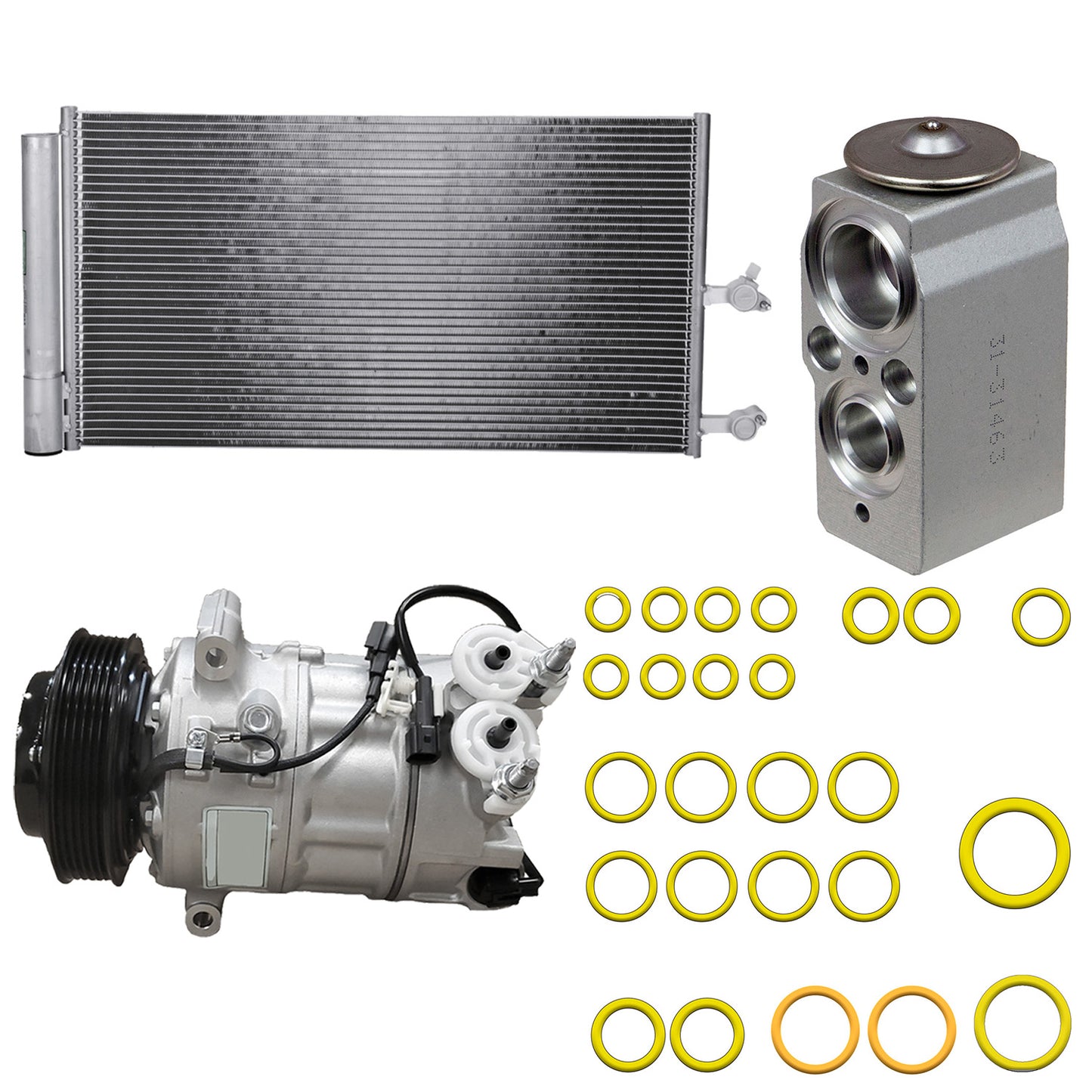 9643503A A/C Compressor, With Clutch, 6-Groove Pulley, 2.0L, 4Cyl