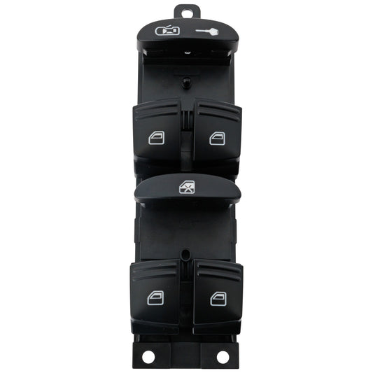 Front, Driver Side Window Switch, Black, 6-button