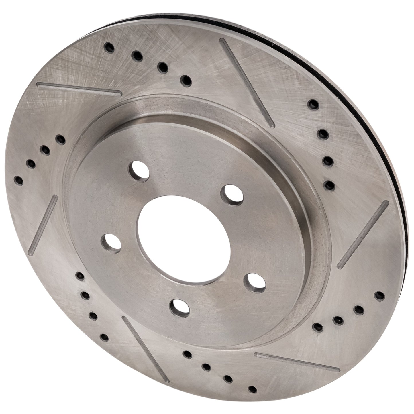 Rear, Driver or Passenger Side Brake Disc, Cross-drilled and Slotted, Vented, Pro-Line Series