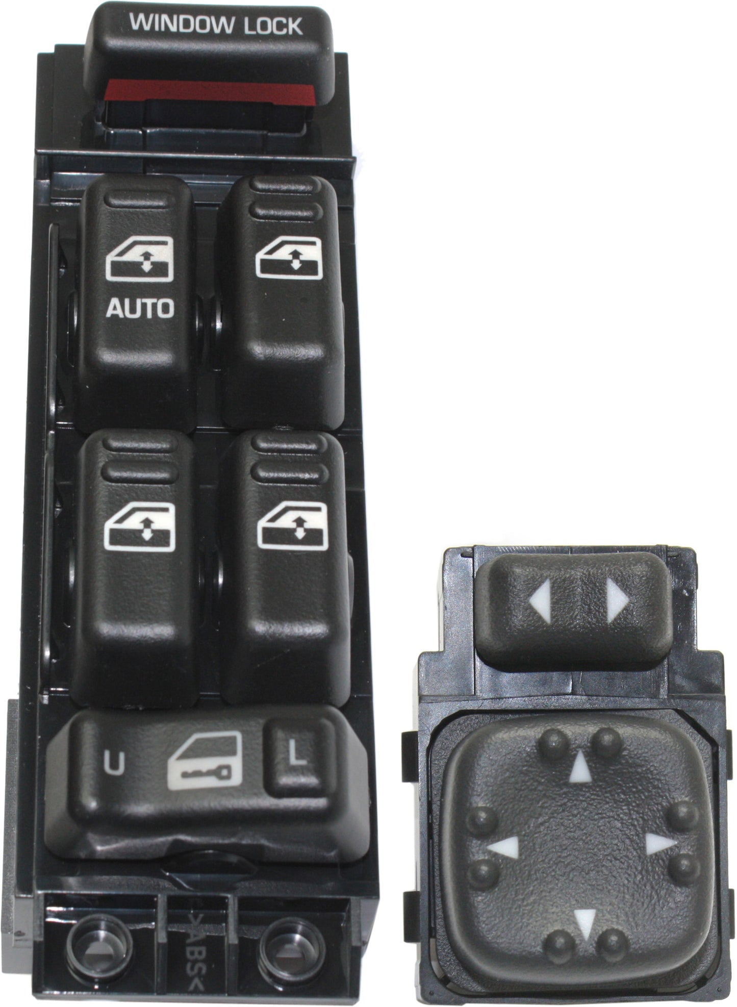 2-Piece Kit Front, Driver Side Window Switch Black 6 Buttons, Includes (1) Mirror Switch and (1) Window Switch