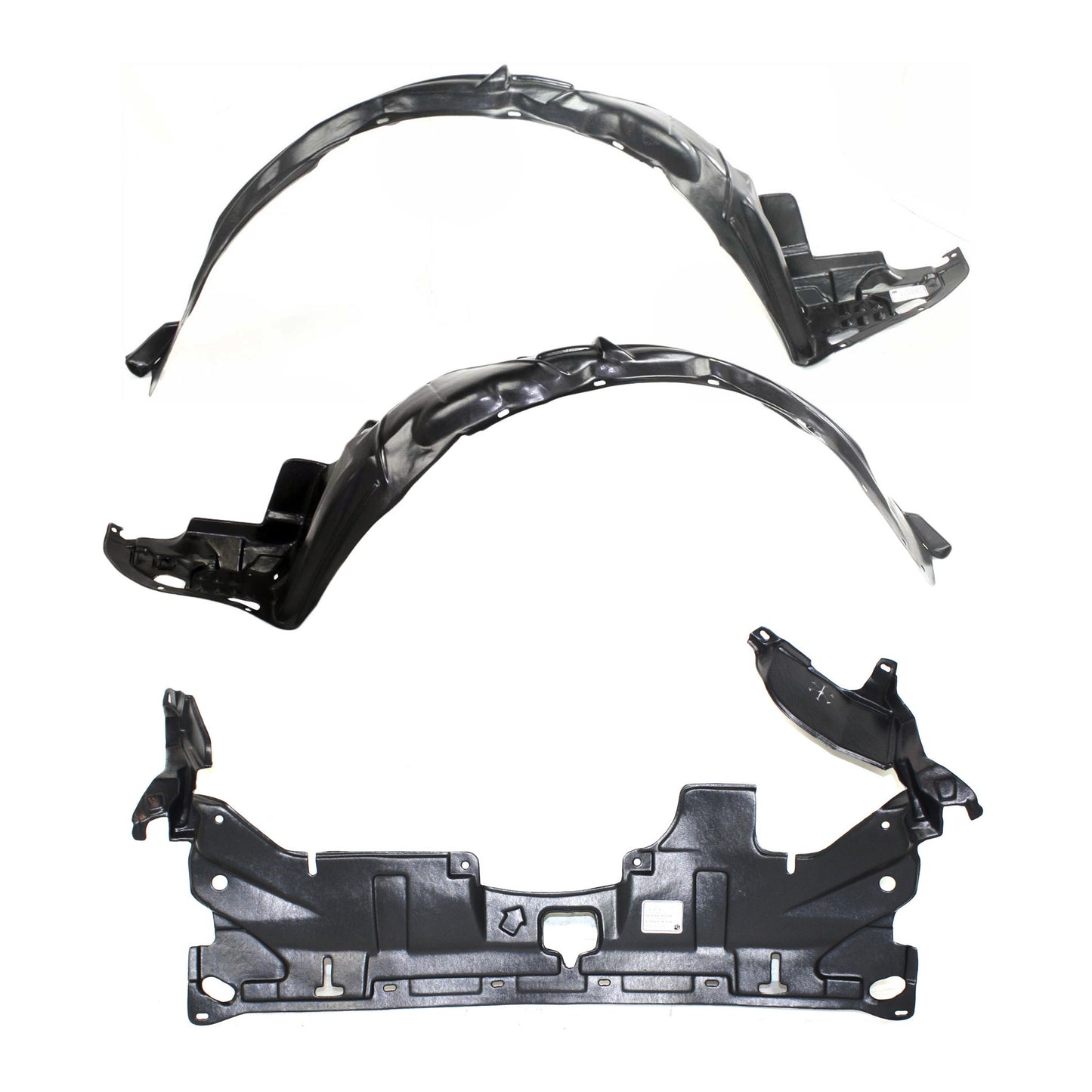 3-Piece Kit Front Engine Splash Shield, Sedan, Includes (2) Fender Liner and (1) Engine Splash Shield