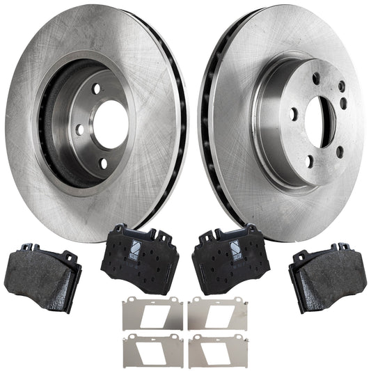 2-Wheel Set Front Brake Disc and Pad Kit, Plain Surface 5 Lugs 311.91 mm Organic Pro-Line Series, Includes (2) Brake Disc and (1) Brake Pad Set