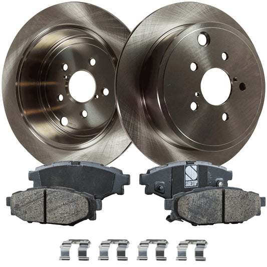 2-Wheel Set Brake Disc and Pad Kit, Plain Surface 5 Lugs 285.5 mm Ceramic Pro-Line Series, Includes (2) Brake Disc and (1) Brake Pad Set