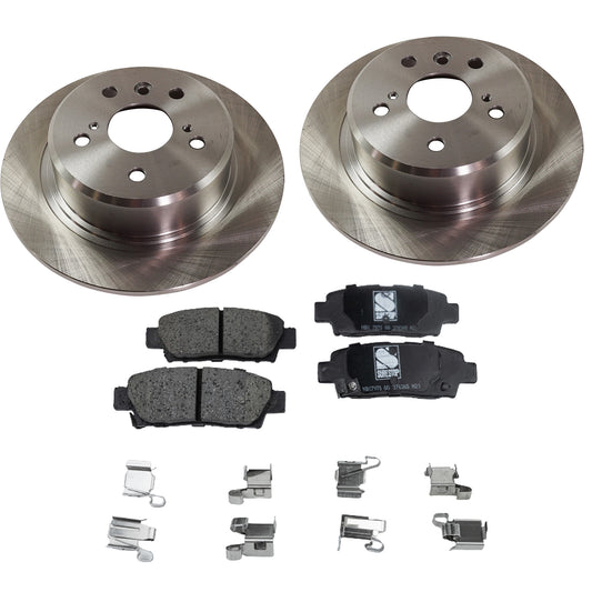2-Wheel Set Brake Disc and Pad Kit, Plain Surface 5 Lugs 291.08 mm Ceramic Pro-Line Series, Includes (2) Brake Disc and (1) Brake Pad Set