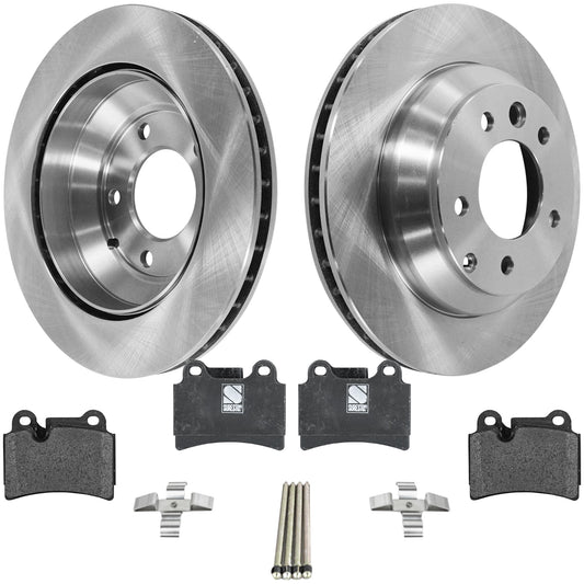 2-Wheel Set Brake Disc and Pad Kit, Plain Surface 5 Lugs 329.95 mm Organic Pro-Line Series, Includes (1) Brake Pad Set and (2) Brake Disc