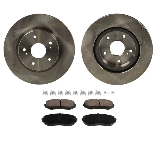 2-Wheel Set Front Brake Disc and Pad Kit, Plain Surface 5 Lugs 294.64 mm Organic Pro-Line Series, Includes (2) Brake Disc and (1) Brake Pad Set