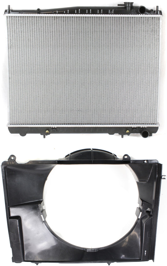 2-Piece Kit Radiator, 3.3L Engine, Aluminum Core, Plastic Tank, For Models Heavy Duty Cooling, Includes (1) Fan Shroud and (1) Radiator