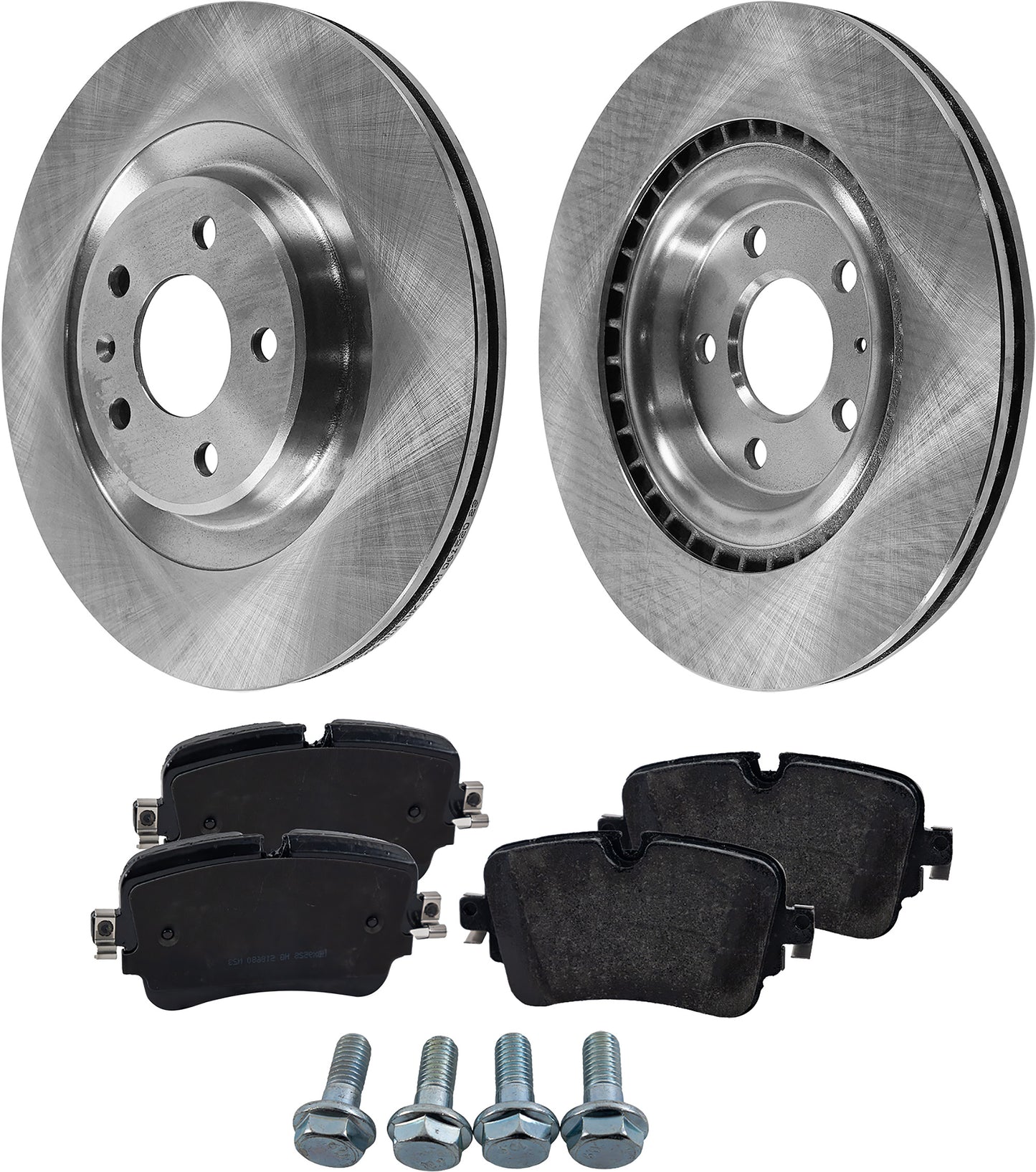 2-Wheel Set Rear Brake Disc and Pad Kit, Plain Surface 5 Lugs 329.95 mm Ceramic Pro-Line Series, Includes (2) Brake Disc and (1) Brake Pad Set