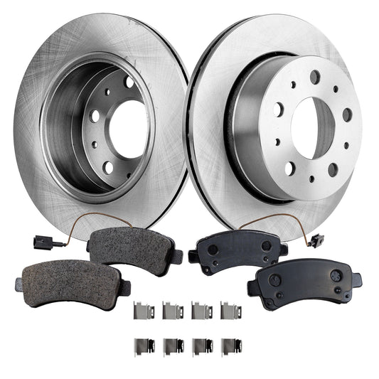 2-Wheel Set Brake Disc and Pad Kit, Plain Surface 5 Lugs 300 mm Organic Pro-Line Series, Includes (2) Brake Disc and (1) Brake Pad Set