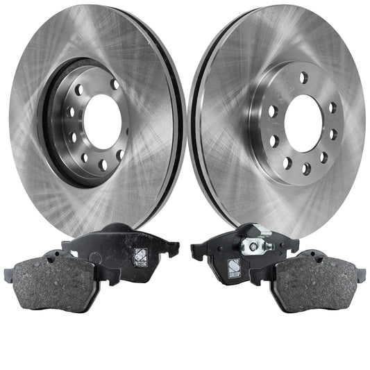 2-Wheel Set Front Brake Disc and Pad Kit, Plain Surface 5 Lugs 288.04 mm Organic Pro-Line Series, Includes (2) Brake Disc and (1) Brake Pad Set