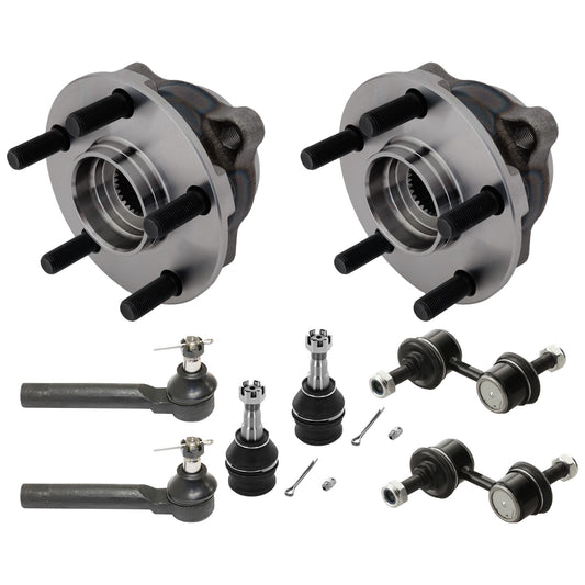 8-Piece Kit Front Suspension Kit, Includes (2) Wheel Hub, (2) Sway Bar Link, (2) Tie Rod End and (2) Ball Joint