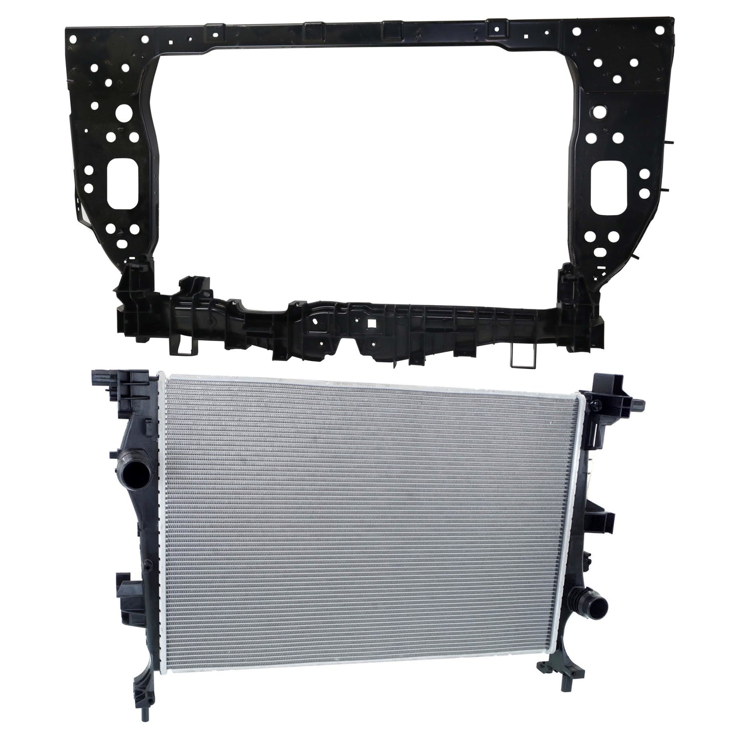 2-Piece Kit Radiator, 1.4L, 4Cyl, Includes (1) Radiator Support and (1) Radiator