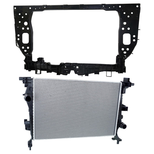 2-Piece Kit Radiator, 1.4L, 4Cyl, Includes (1) Radiator Support and (1) Radiator