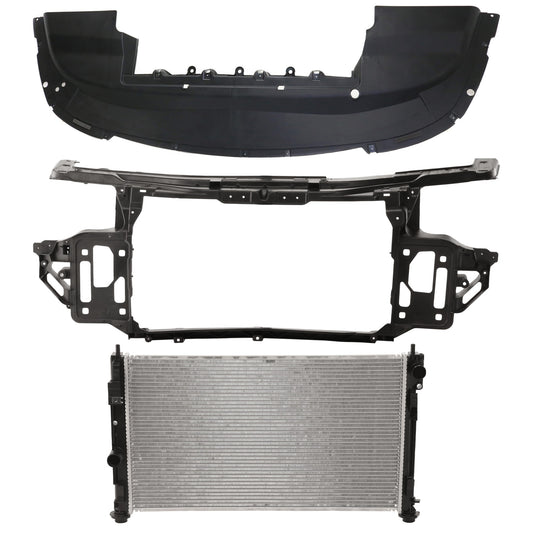 Комплект радиатора из 3 частей, 4 цилиндра, 2,4 л, включает в себя (1) радиатор, (1) опору радиатора и (1) крышку опоры радиатора