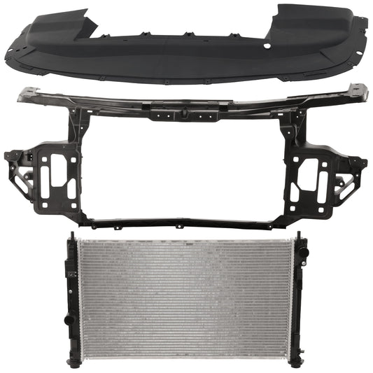 Комплект радиатора из 3 частей, 4 цилиндра, 2,4 л, включает в себя (1) радиатор, (1) опору радиатора и (1) крышку опоры радиатора