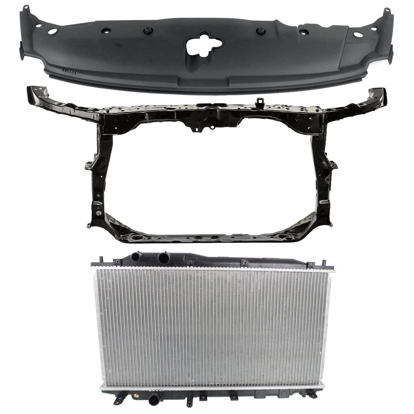 Комплект радиатора из 3 частей, 4-дверный седан, японский автомобиль, 1,8 л, включает в себя (1) радиатор, (1) опору радиатора и (1) крышку опоры радиатора