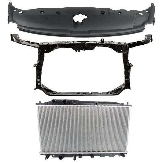 Комплект радиатора из 3 частей, 4-дверный седан, японский автомобиль, 1,8 л, включает в себя (1) радиатор, (1) опору радиатора и (1) крышку опоры радиатора