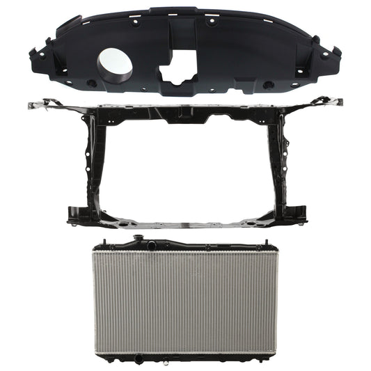 3-Piece Kit Radiator, 4 Cyl 1.8L, Sedan, includes (1) Radiator, (1) Radiator Support, and (1) Radiator Support Cover