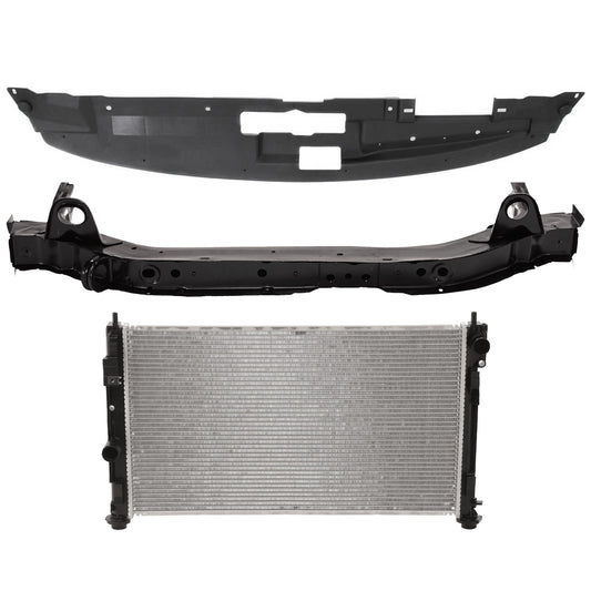 3-Piece Kit Radiator, 4 Cyl 1.8L, includes (1) Radiator, (1) Radiator Support, and (1) Radiator Support Cover