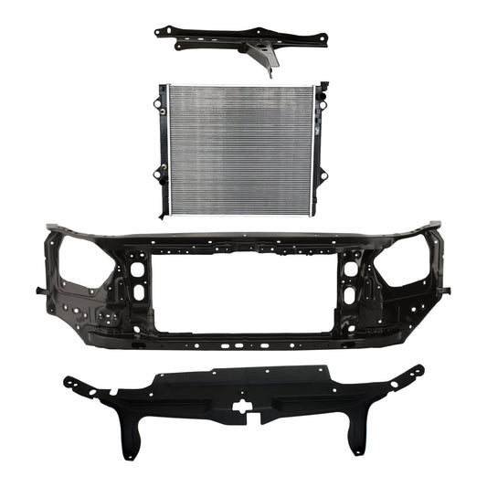 4-Piece Kit Radiator, 6 Cyl 4.0L, includes (2) Radiator Support, (1) Radiator and (1) Radiator Support Cover