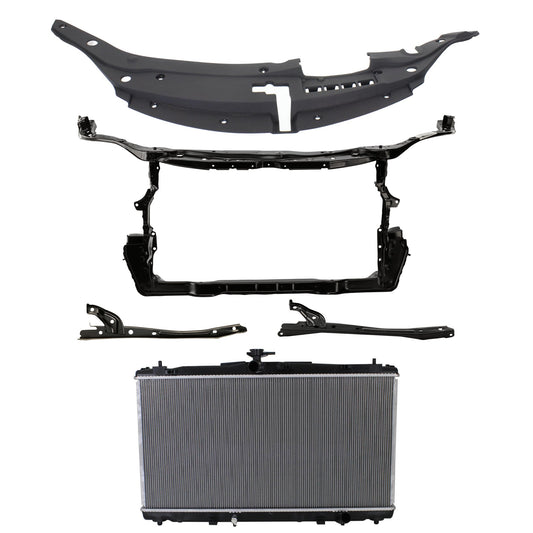 4-Piece Kit Radiator, 6 Cyl 3.5L, includes (2) Radiator Support, (1) Radiator and (1) Radiator Support Cover