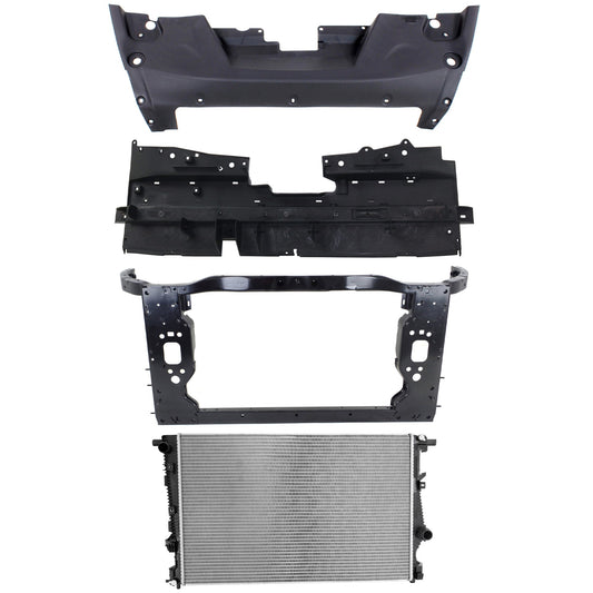 4-Piece Kit Radiator, For Models With Dual Fan Assembly, 6 Cyl 3.2L, includes (2) Radiator Support, (1) Radiator and (1) Radiator Support Cover