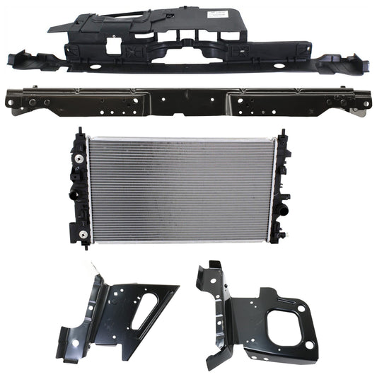 5-Piece Kit Radiator, 4 Cyl 1.8L, includes (3) Radiator Support, (1) Radiator and (1) Radiator Support Cover